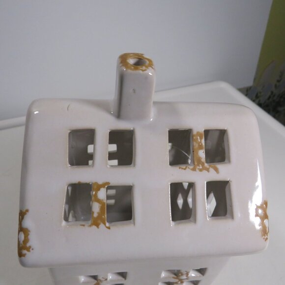 Ceramic House for Tea Light Glazed Ivory & Tan Hobby Lobby 2018 - Picture 3 of 11
